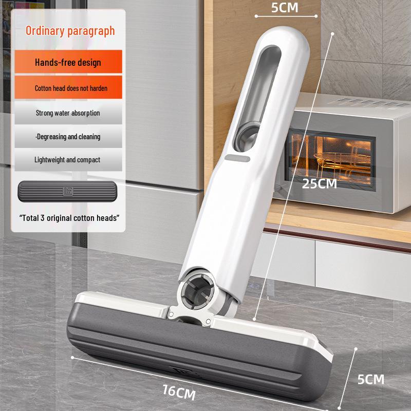 Compact Hands-Free Multi-Purpose Sponge Mop for Absorbent Cleaning: Perfect for Desktops, Kitchens, Bathrooms, and Glass.