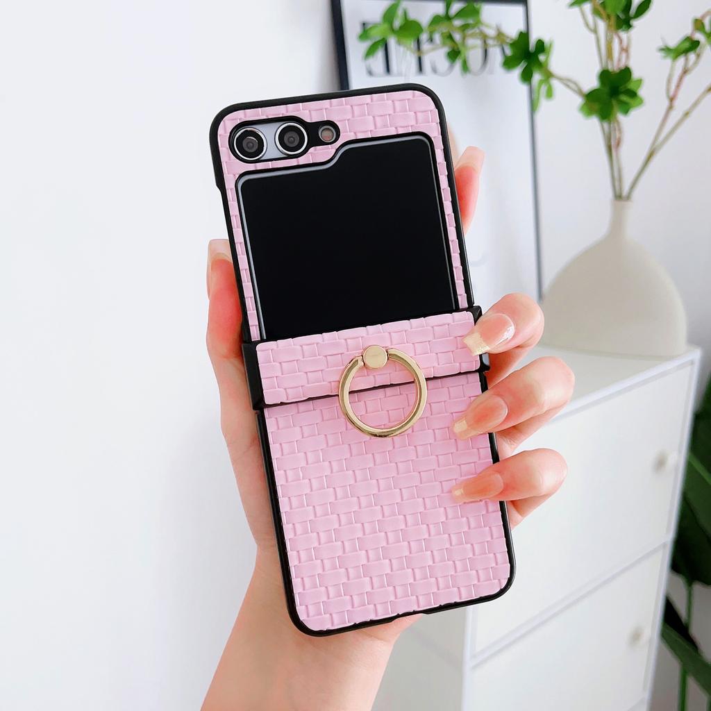 Suitable for Samsung Z Flip5 mobile phone case P50 Pocket diamond braided ring anti-drop case n2 flip