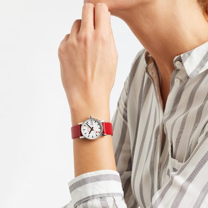 [Mondaine] Railway Evo2 Date Women's Leather Watch (MSE.30210.LB)