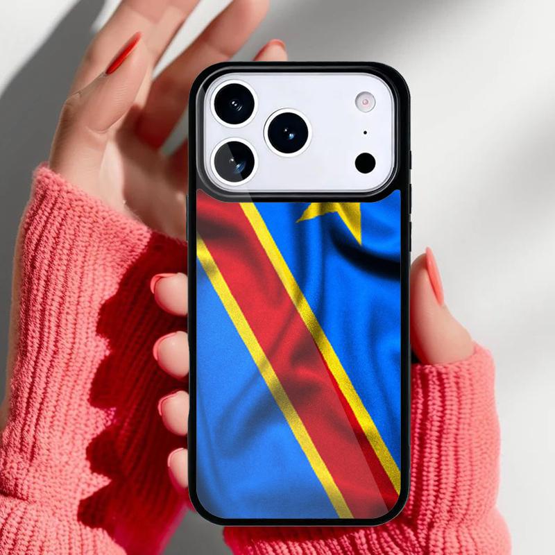 Congo Democratic Republic Flag Phone Case for iPhone 17 16 15 14 13 Pro Max Back Cover for 12 11 Pro Coque