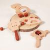 Wooden Baby Colored Hand Rattle Five-Piece Set Children'S Bed Bells Music Early Education Soothing Musical Instrument Toys