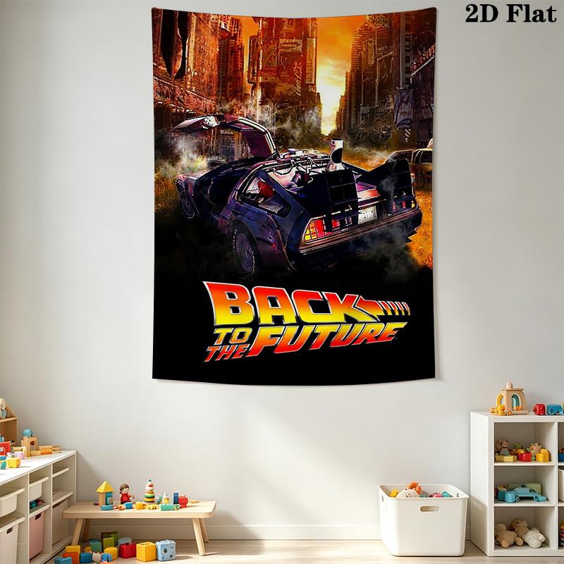 Back to the Future DeLorean Pattern Home Decor Tapestry, Wall Hanging, Decorative RV Wall Cloth.SGT0917329