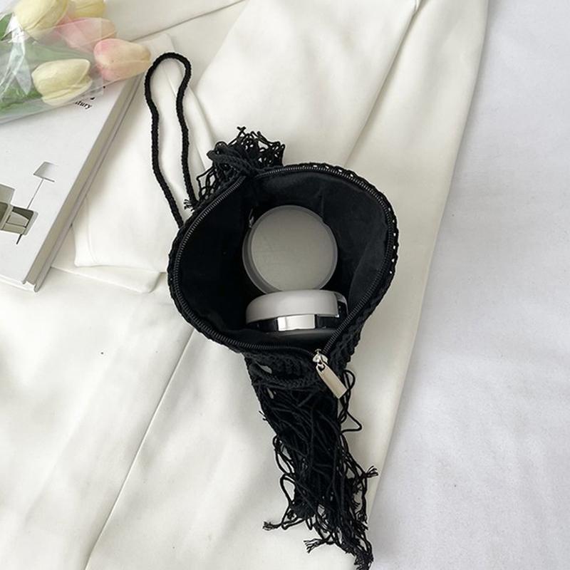 Yogodlns Fashion Round Hand-woven Woman Shoulder Bag Summer Travel Shopping Straw Beach Bags Tassels Female Small Messenger Bag