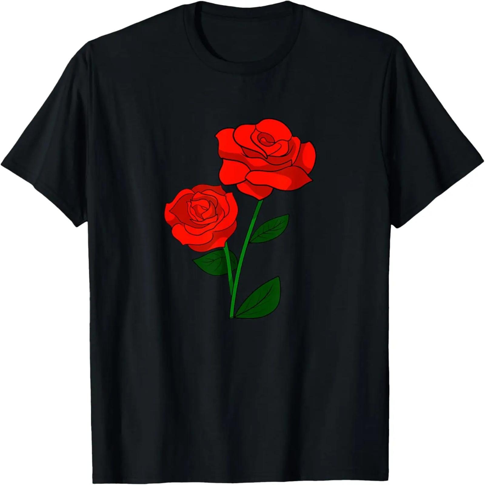 

Women s Cute Graphic Rose Tops I Cute Red Rose T-Shirt XXXXXL чёрный