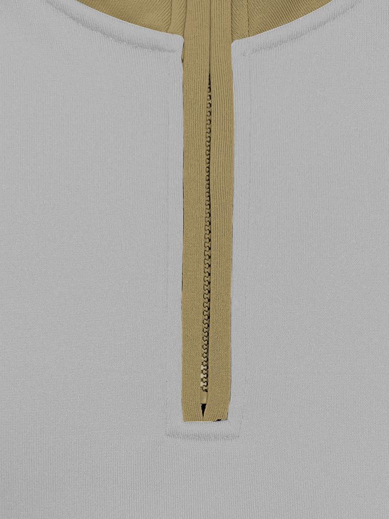 Europeisk och amerikansk stil Herrar Vintage Mode Sweatshirt Långärmad Patchwork Ståkrage Dragkedja Topp