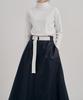 Peulleio Belted Skirt _ Navy