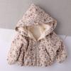 Baby Mädchen Jungen Floral Kapuzen Wintermäntel Samt Dick Warm Mode Kinder Kleidung Lässige Jacken Übermäntel