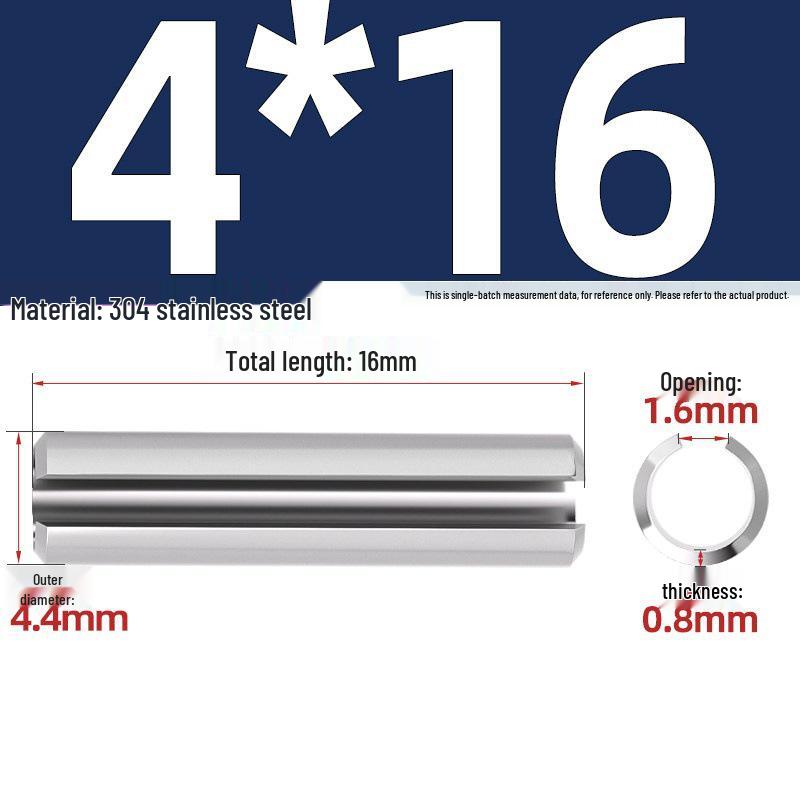 304 Stainless Steel Slotted Spring Pin, Cylindrical Shaft Pin, Locating and Hollow Pin (M5-M12)