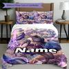 3pcs Duvet Cover Set (1*Duvet Cover + 2*Pillowcase, Without Core), Custom Name Genshin Impact Pattern Bedding Set, Home Bedroom Decor Gift