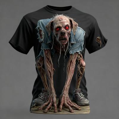 Summer T-shirt Zombie Horror Party Adult Oversized Women's and Men's T-shirt