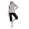 [MoFiz] Room Wear, Women's Pajamas, Summer, Cotton, Top and Bottom Set, 3/4 Length Pants, Plain, Round Neck, Comfortable, Breathable, Loose