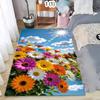 Colorful Daisy Clear Sky Pattern Area Rug Bright Vitality Style Non-Slip Floor Carpet for Living Rooms Home Decor Areas