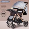 Lightweight Reversible Stroller with Dining Tray - Four-Wheel, Folding, for Infants and Toddlers