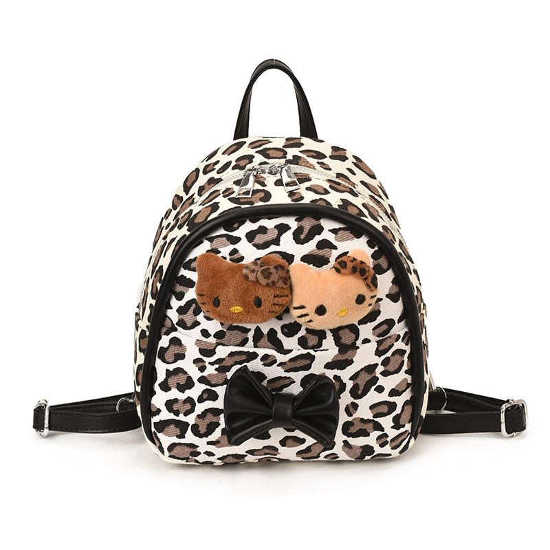 Cartoon Cute Kitten Boys And Girls Small Schoolbag Kindergarten Baby Backpack Trendy Cool Leopard Print Children'S Backpack