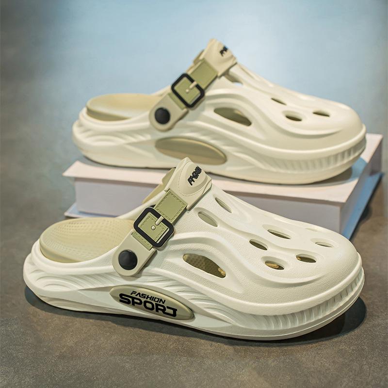 Summer 2025 Thick-Soled Closed-Toe Unisex Slippers, Outdoor Sports, Soft Sole, Step on Shit Sensation, Couple Style Crocs 40-41 мятный зеленый