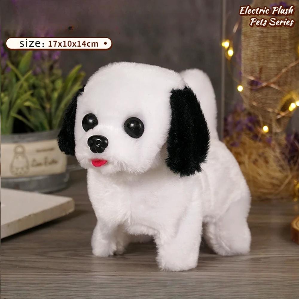 Niedliches, realistisches elektrisches kleines Welpen-Plüschtier, Simulation eines Husky-Tedd-Hundes, Spaziergang, Bellen, wedelnder Schwanz, Stofftierpuppe, Kindergeschenk