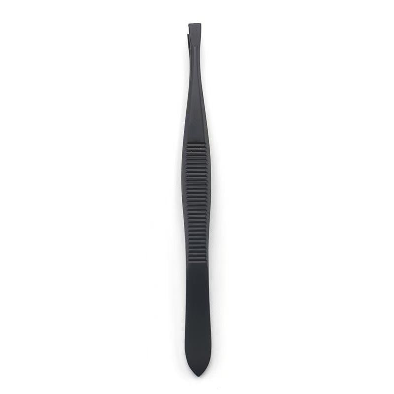 Stripe Stainless Steel Eyebrow Tweezers Slanted Flat Double Eyelid Tape Hair Removal Trimming Set