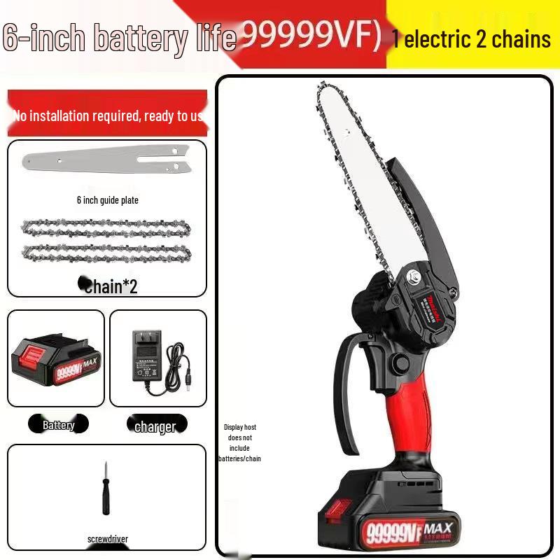 Rechargeable Handheld Lithium Electric Chainsaw - Compact, Wireless, One-Handed Use for Household and Outdoor Tasks