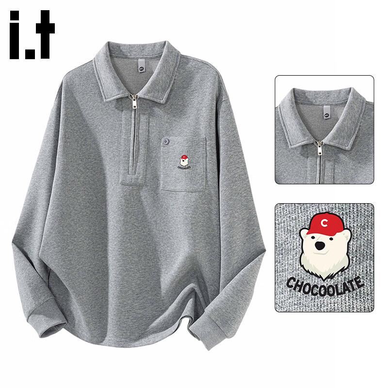 

Men s Half-Zip Lapel Sweatshirt M