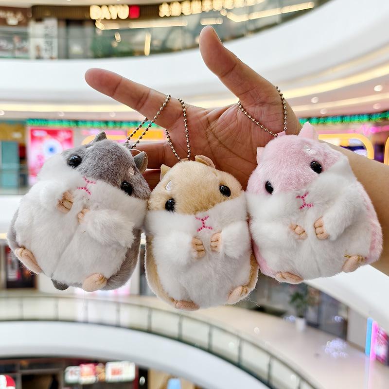 Süßer Hamster Anhänger Plüschtier Stofftier Puppe Taschenanhänger Schlüsselanhänger Stoff Cartoon Schmuck Zubehör Schlüsselanhänger Mädchen Geschenk Dekoration
