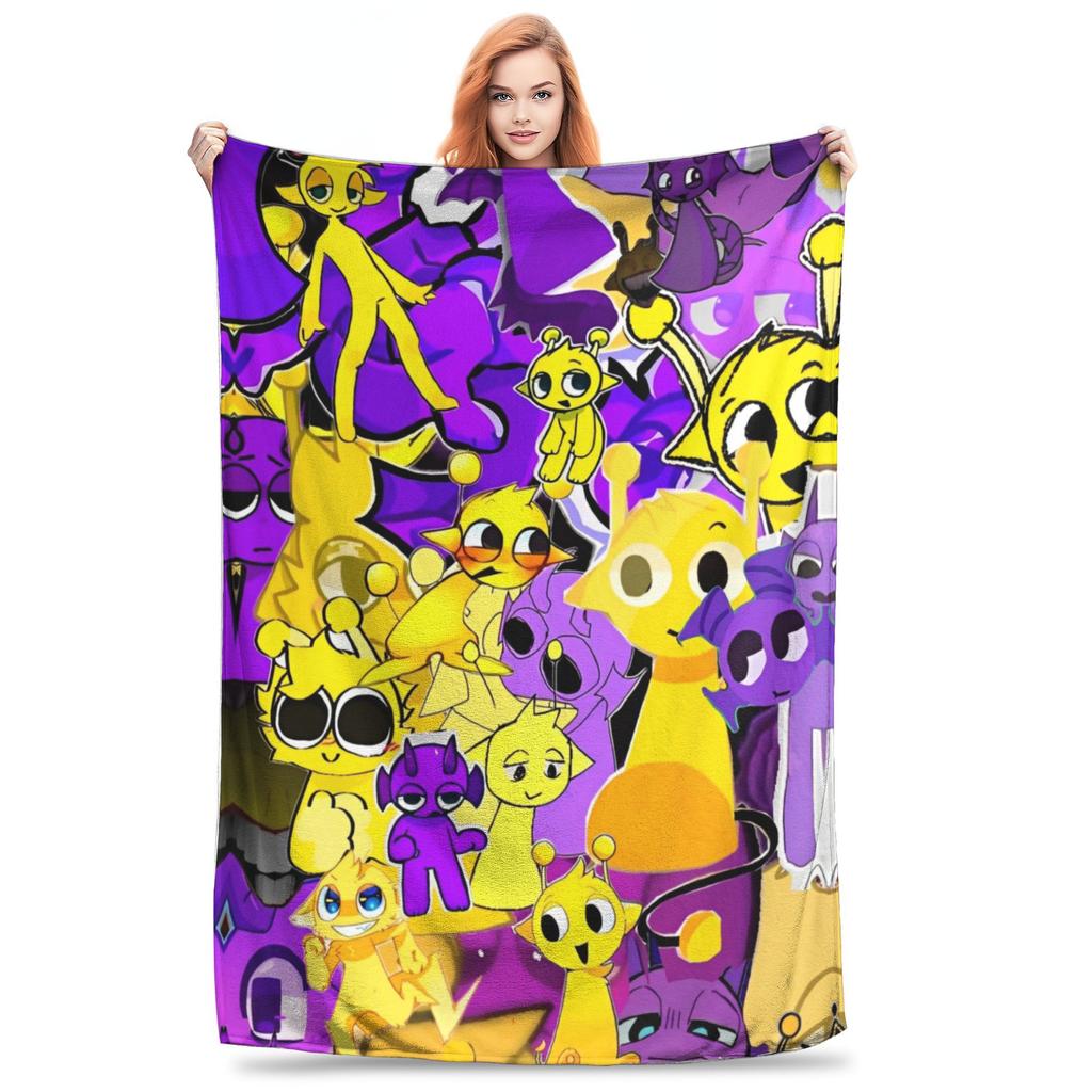 Game Sprunki Incredibox Blanket Flannel Funny Warm Throw Blanket for Bed Sofa Summer