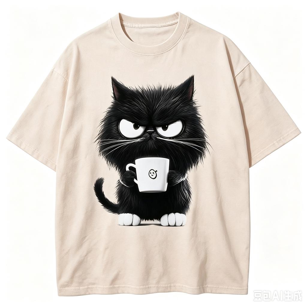 2026 Hot Sale Funny Cat White Print Tshirt Unisexs Casual Short Sleeve O Neck Top For Summer Female Animal Clothing High Quality
