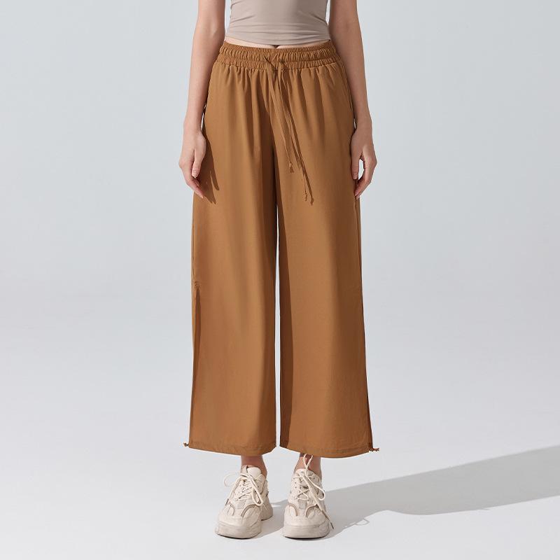 Plus Size Breathable High Waist Yoga Pants - Loose Wide Leg, Long Length, Casual & Sporty Style, Perfect for Spring!