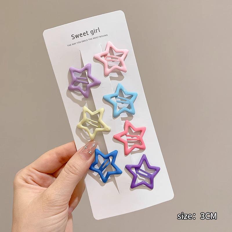 Y2K Dopamine Color Pentagram Small Hair Clip for Women & Kids - Cute Bangs & Side Hair Accessory