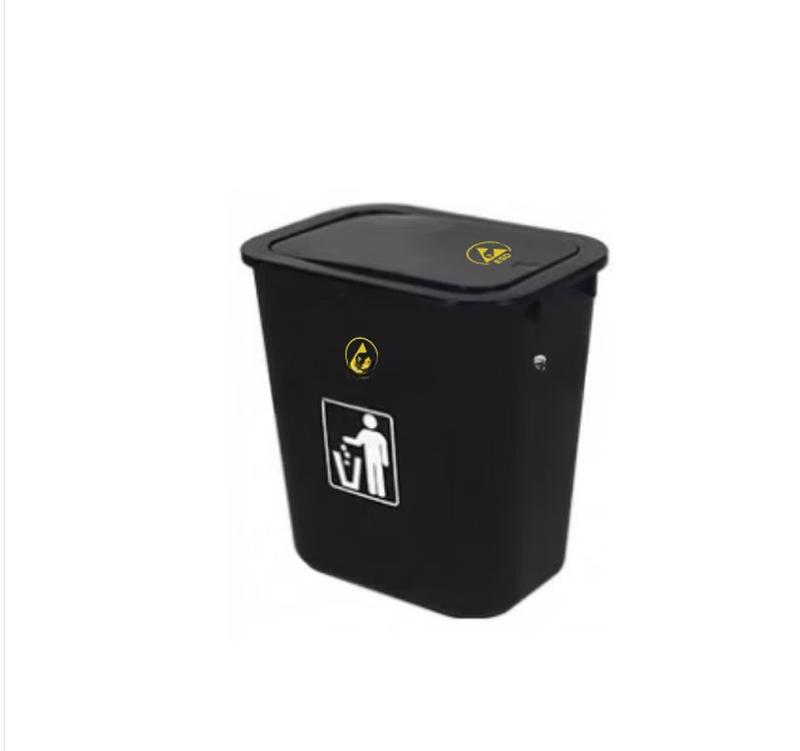 ESD Anti-static Square Trash Can with Swing Lid