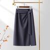 2025 Asymmetrical High-Waisted Slit Midi Skirt for Women - Spring/Summer Trendy Option