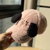New Autumn and Winter Sweet and Cute Baseball Cap with Embroidered Puppy Ears for Women, Warm Korean Style, Face-slimming Duckbill Cap