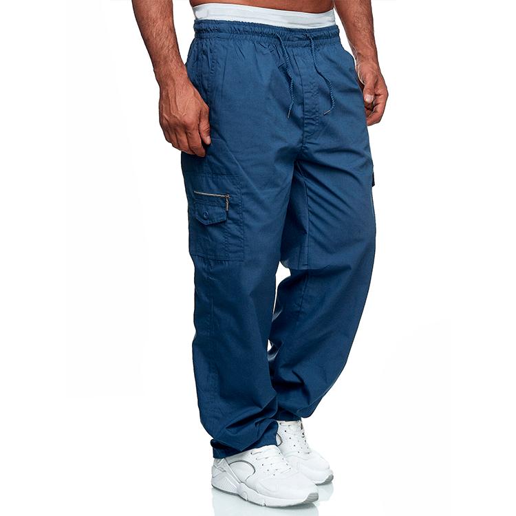 Männer Frühling Sommer Casual Multi-tasche Lose Gerade Hosen Mann Schwarz Grün Blau Overalls Outdoor-Hose Fitness Hosen