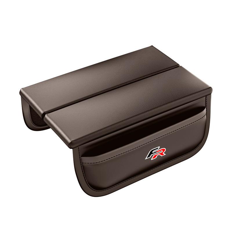 PU Leather Car Armrest Pad Center Console Arm Rest Protector Cover with Storage Pocket Cushion For SEAT FR Leon Mk3 Mk2 5f Arona Sij032