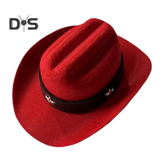 

Шляпа ковбоя для питомца, регулируемый мини-костюм ковбоя с ремешком на подбородке для вечеринок на Хэллоуин, Рождество S красный