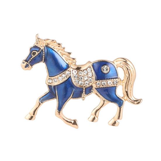 1/4Pcs Horse Brooch Alloy Enamel Pin with Rhinestones Inlaid Clothes Hats Bags Collar Badge Fashion Accessories