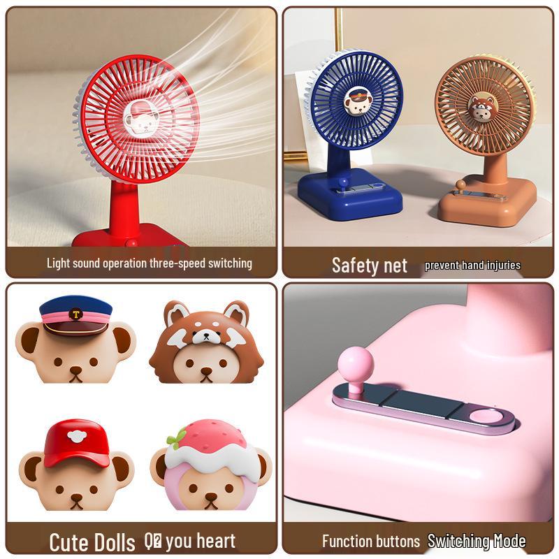 Portable USB Charging Desktop Fan - Cute and Fun for Dorms, Offices, and Students