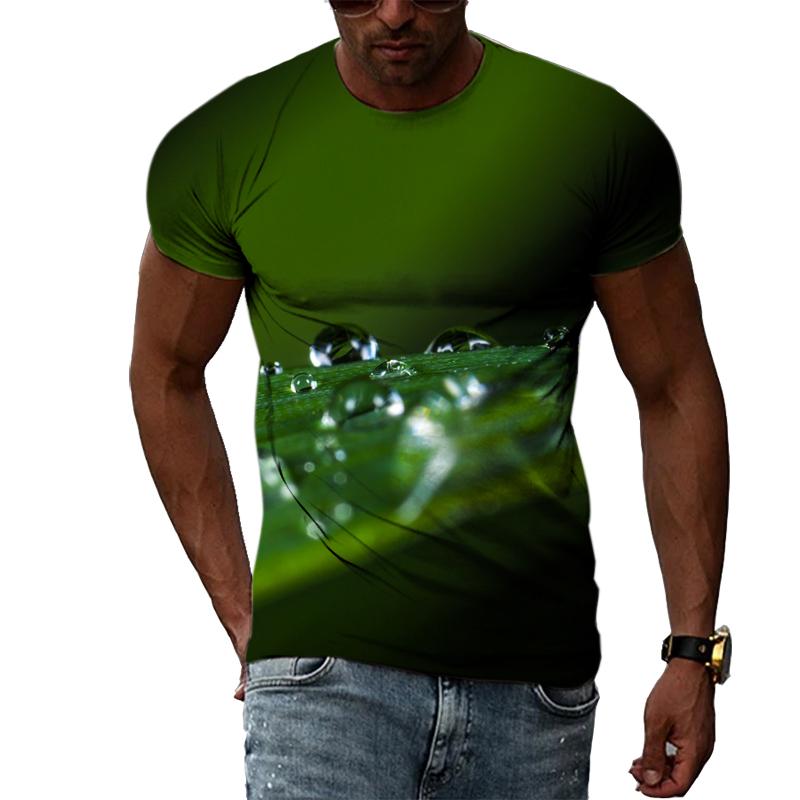 Fashion 3D Drops of Water Graphic T Shirts For Men Summer Casual Interesting Print T-shirts Hip Hop Harajuku Trend Cool Blouse T-Shirts Men’s