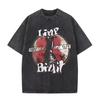 Men Clothing Acied Washed Tee Shirt Rock Band Limp Bizkit Graphic T-ShirtHomme Graphic TShirts Men Washed Vintage Streetwear Tee