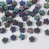 ZW08 ABCai 100pcs 7mm Plating Color Acrylic Flower Charm Beads Tiny Mix Shiny Spacer Bead Jewelry Making Diy Bracelet Material