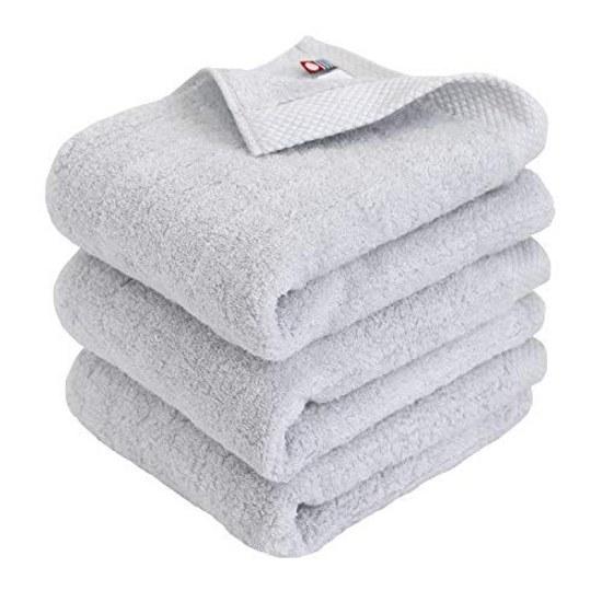 Imabari Towel Certified Face hiorie Fuwafuwa Rib Made Japan 100 Cotton Set 3 Mist Gray