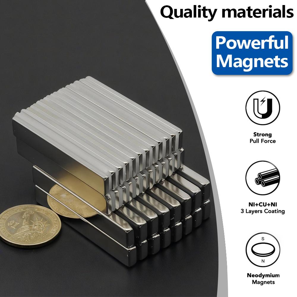 Powerful Neodymium Magnet N35 NdfeB Permanent Magnetic imanes Block Super Strong Fridge Magnets DIY 60x10x3 60x15x5 60x20x10mm