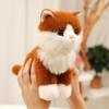 Cute Simulated Sitting Cat Pendant Doll Plush Toy Stuffed Soft Animal White Black Kitten Keychain Doll  Birthday Gift
