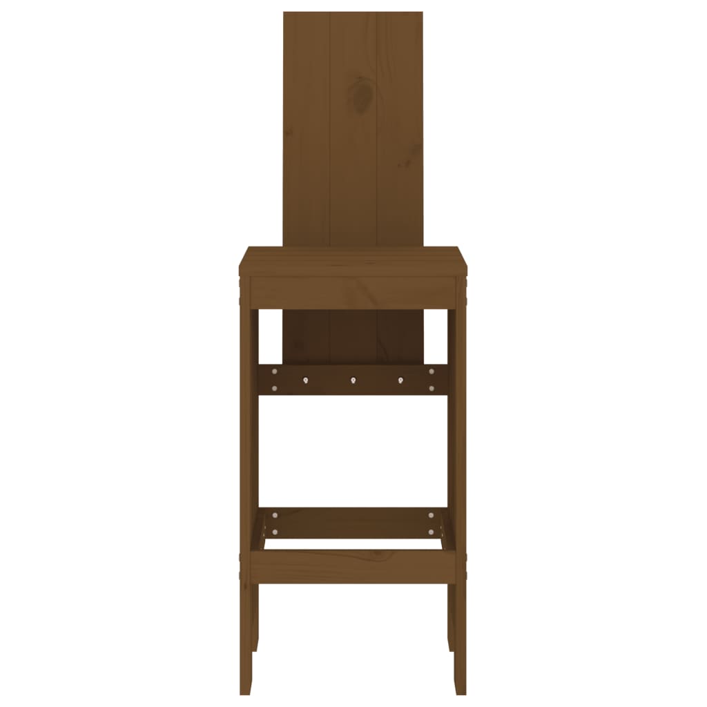 Bar Stool Set of 2 Honey Brown 40 x 42 x 120 cm Solid Pine Wood