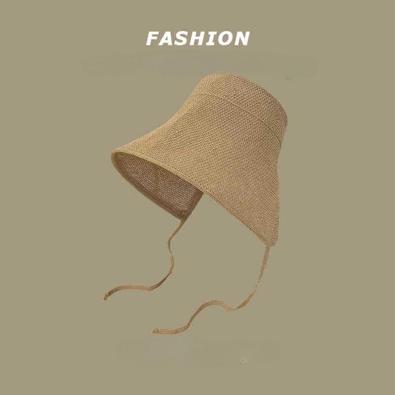 

Summer Straw Hat Women s Fisherman Sle Sunshade Beach Vacation Cap Casual Round Top Large Brim Cotton Linen Geometric Pattern One Size хакі