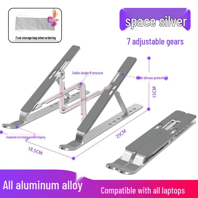 Universal Aluminum Laptop Riser with Wireless Charging