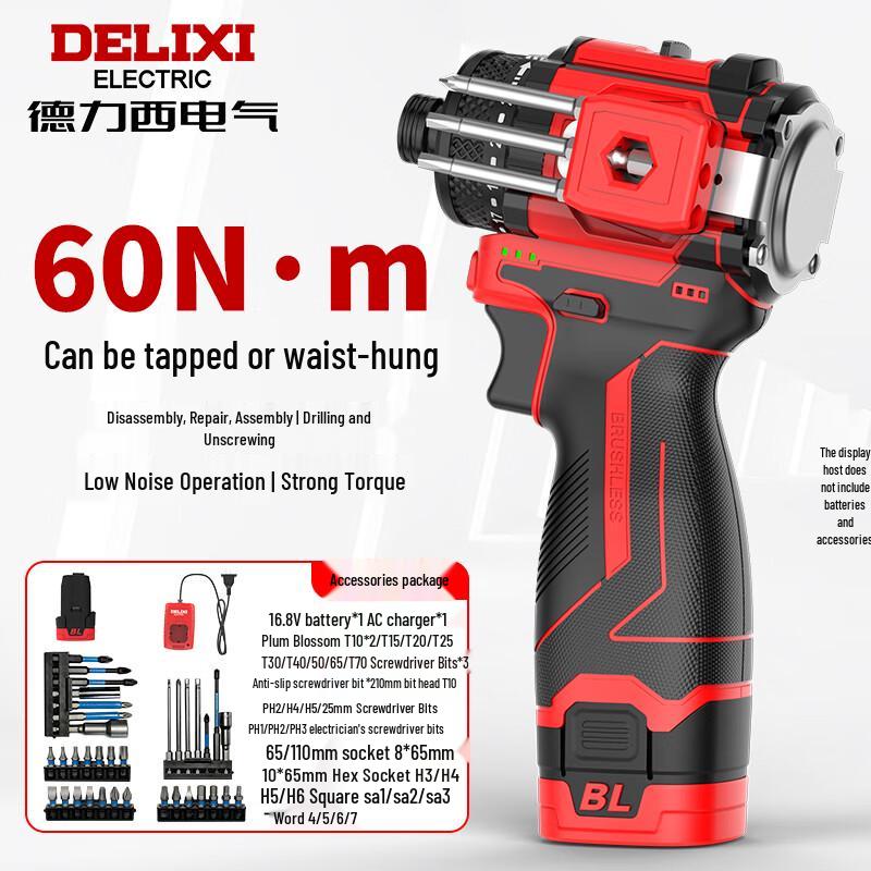 DELIXI ELECTRIC Brushless Cordless Multi-Function Drill & Screwdriver CN Plug (adapter Included)
