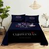 Bed Sheet Set 240x220 Christmas Tree With Pillowcase Letter Green For Single Double Beds Kids Adult 3D Bedding Texile Twin Full