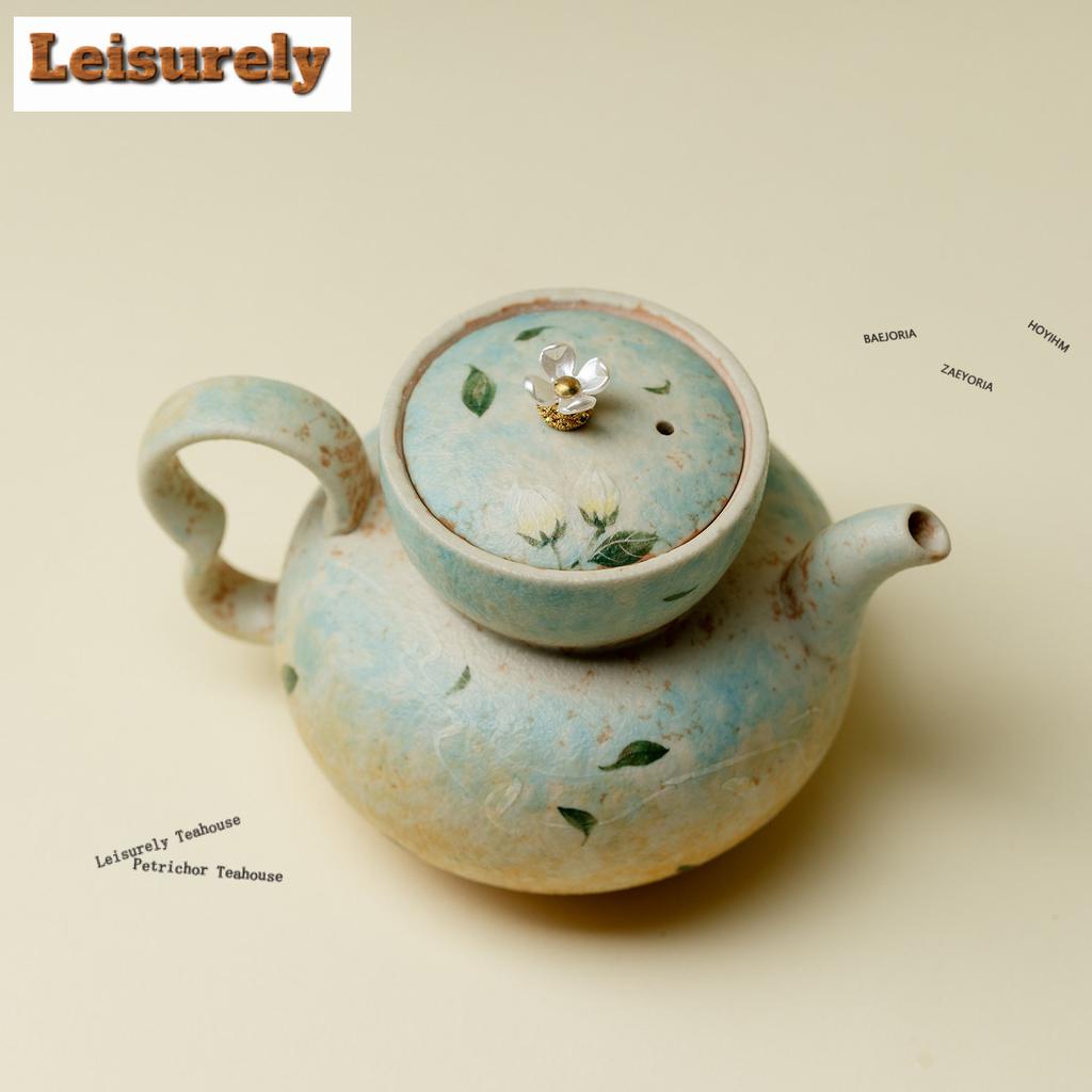 111ml Hand-painted Gardenia Flower Teapot Retro Tea Infuser Pot Household Tea Maker Kettle With Filter Chinese Tea For Tea Craft