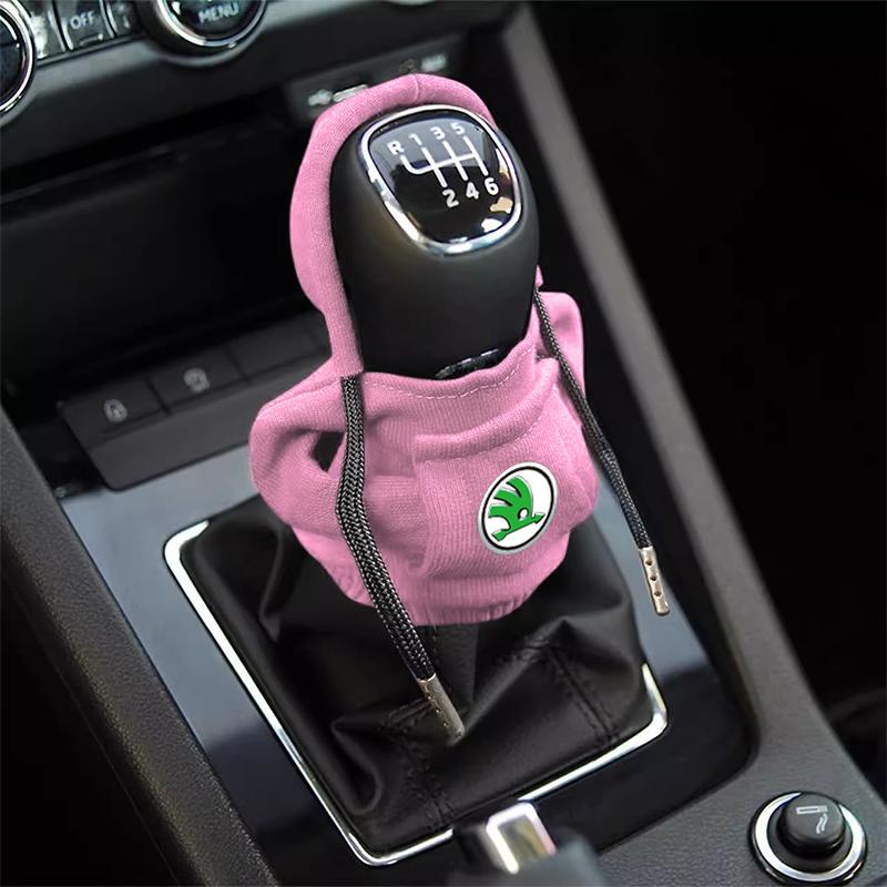 Fashion Car Gear Car Shift Lever Cover Car Gear Shift Knob Hoodie For Skoda Octavia MK2 MK3 2 3 A7 Fabia Karoq Kodiaq Superb Rapid Kamiq
