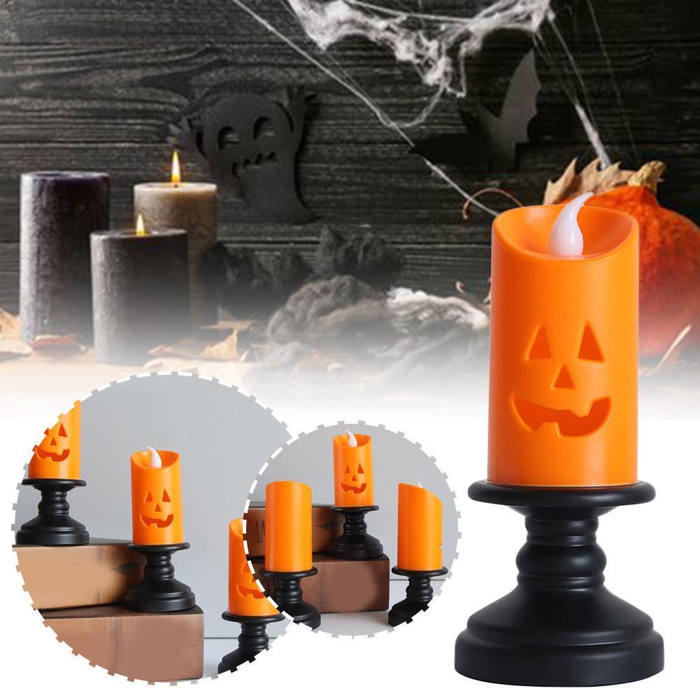 Halloween LED Light Candle Kolorowa dynia Dekoracja stołu Strona główna Impreza